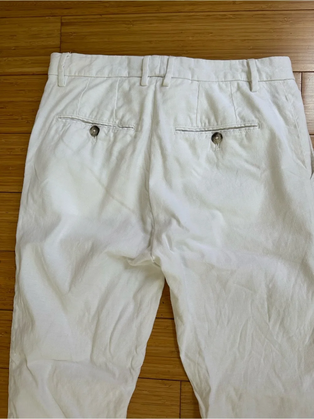 Desire 1995 White Linen Pants Made in Italy Men’s IT 48 US 32 Casual Summer